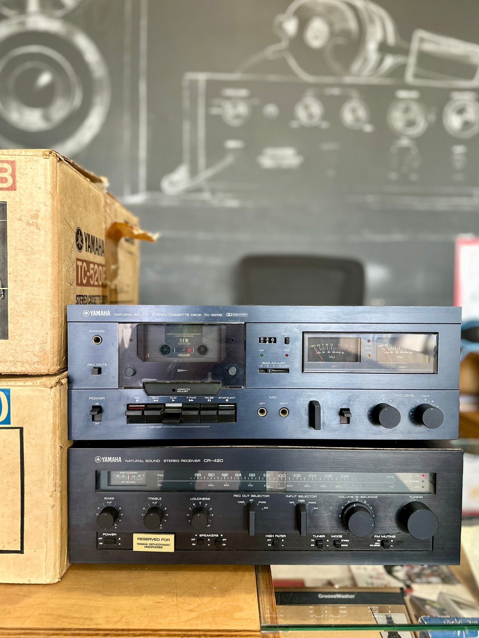 Vintage Yamaha CR420 Stereo Receiver + TC520B Cassette Deck *SET*